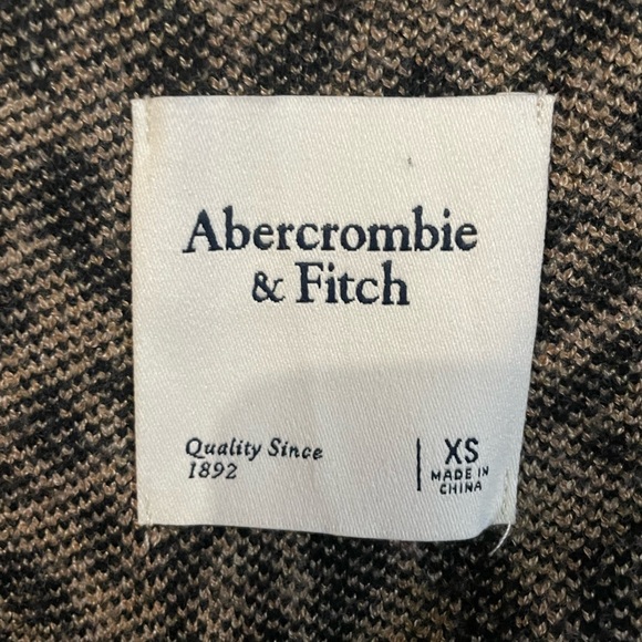 Abercrombie & Fitch Leopard Print V-Neck Sweater XS Tan Black Animal Print - Picture 6 of 12